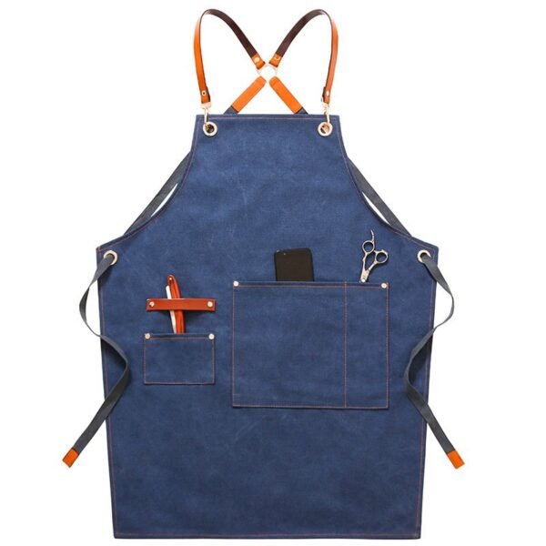 Denim Workwear Apron with Logo Print